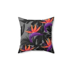 Flowers Spun Polyester Square Pillow